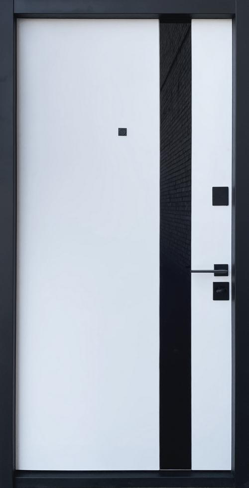 Вхідні двері Straj Slim S Glass-A Standard 850х2040 мм квартира Чорний/Білий - фото 2