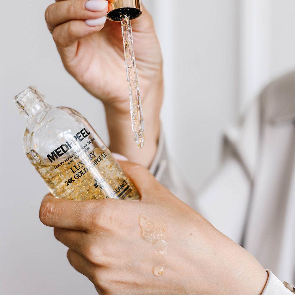 Сыворотка для лица с золотом коллоидным MEDI-PEEL Luxury 24K Gold Ampoule антиоксидантная для эластичности кожи 100 мл - фото 4 Сыворотка для лица с золотом коллоидным MEDI-PEEL Luxury 24K Gold Ampoule антиоксидантная для эластичности кожи 100 мл - фото 4