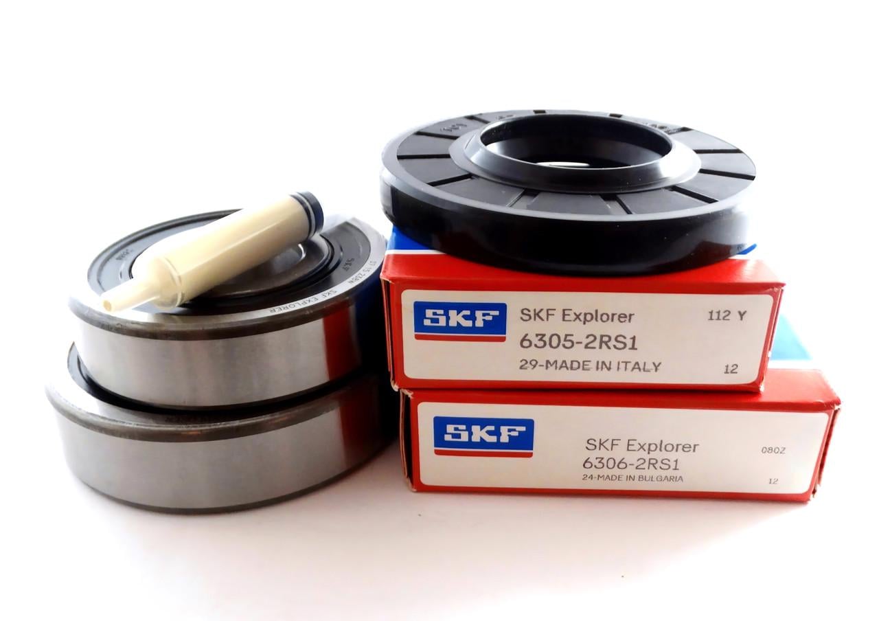 Подшипники SKF для стиральной машины Bosch 6305-6306 сальник 35х72х10/12 и смазка 2 мл (38449483)