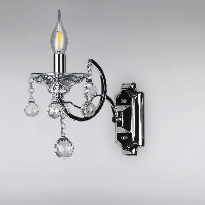 Бра настінне Light House LS-15090-1 CR Свічка Чорний хром