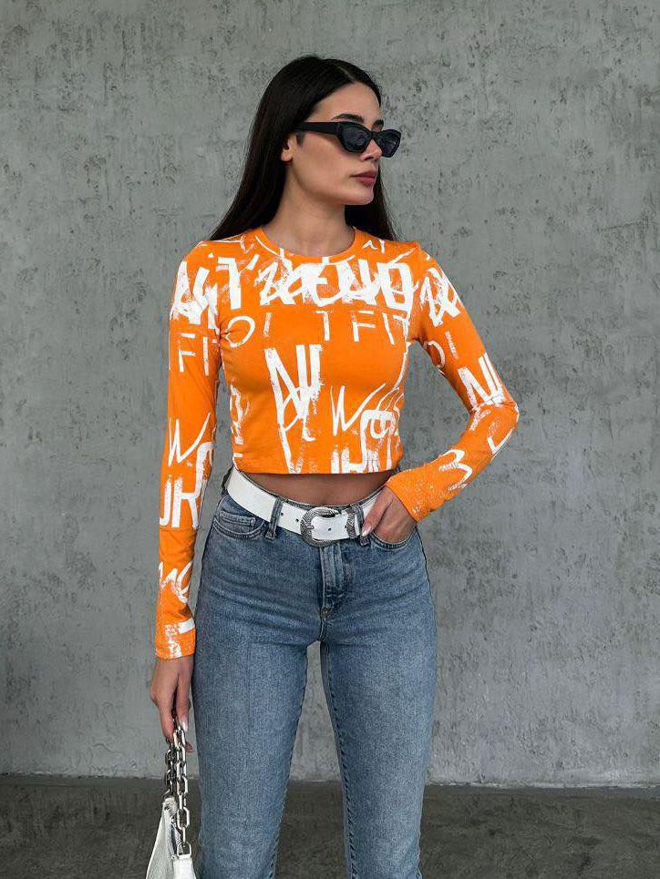 Футболка Forstime 796x26 довгий рукав жіноча M/L Помаранчевий (191973-1) - фото 3 Футболка Forstime 796x26 довгий рукав жіноча M/L Помаранчевий (191973-1) - фото 3