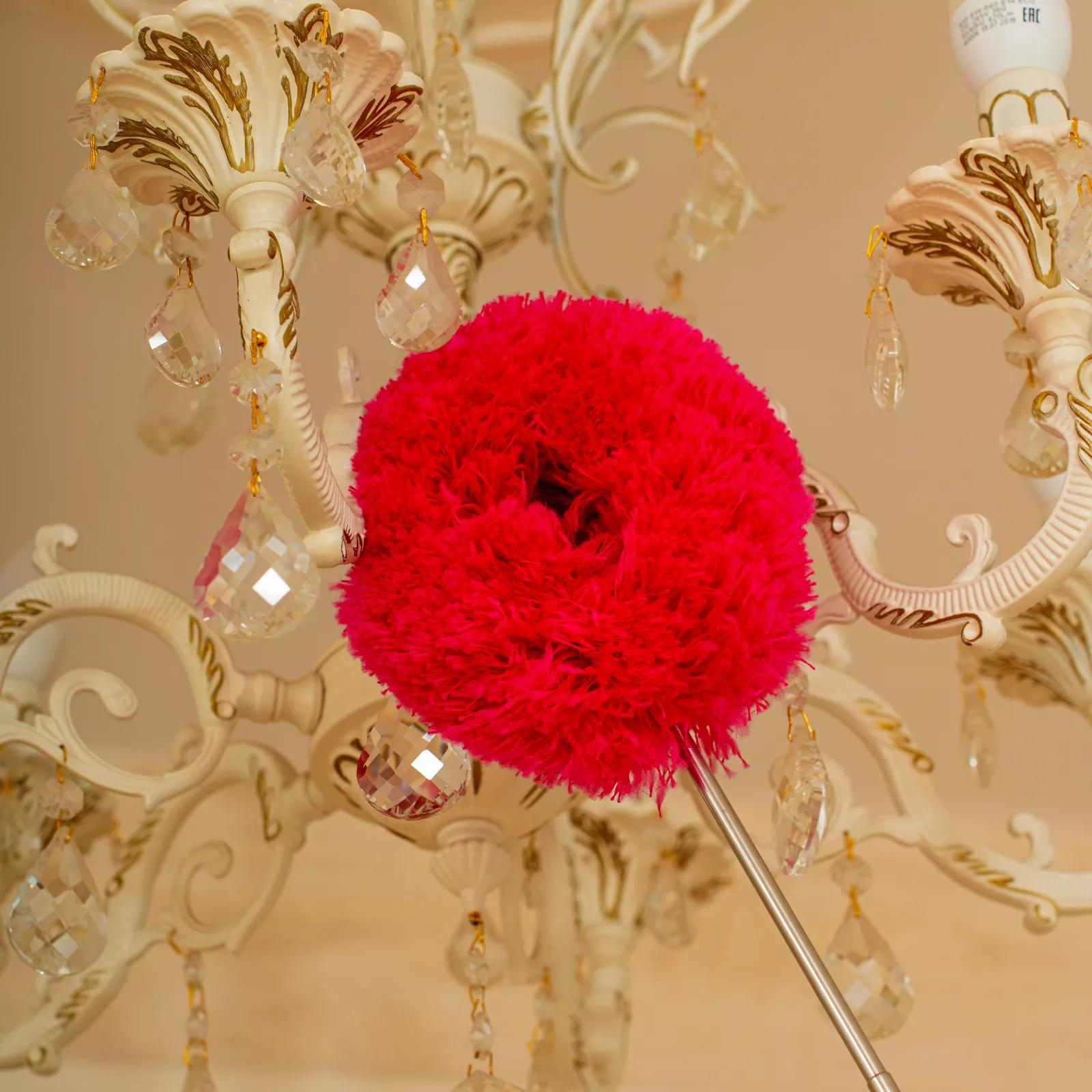 Щетка телескопическая с отверстием для уборки пыли Розовый (2498595985) - фото 6