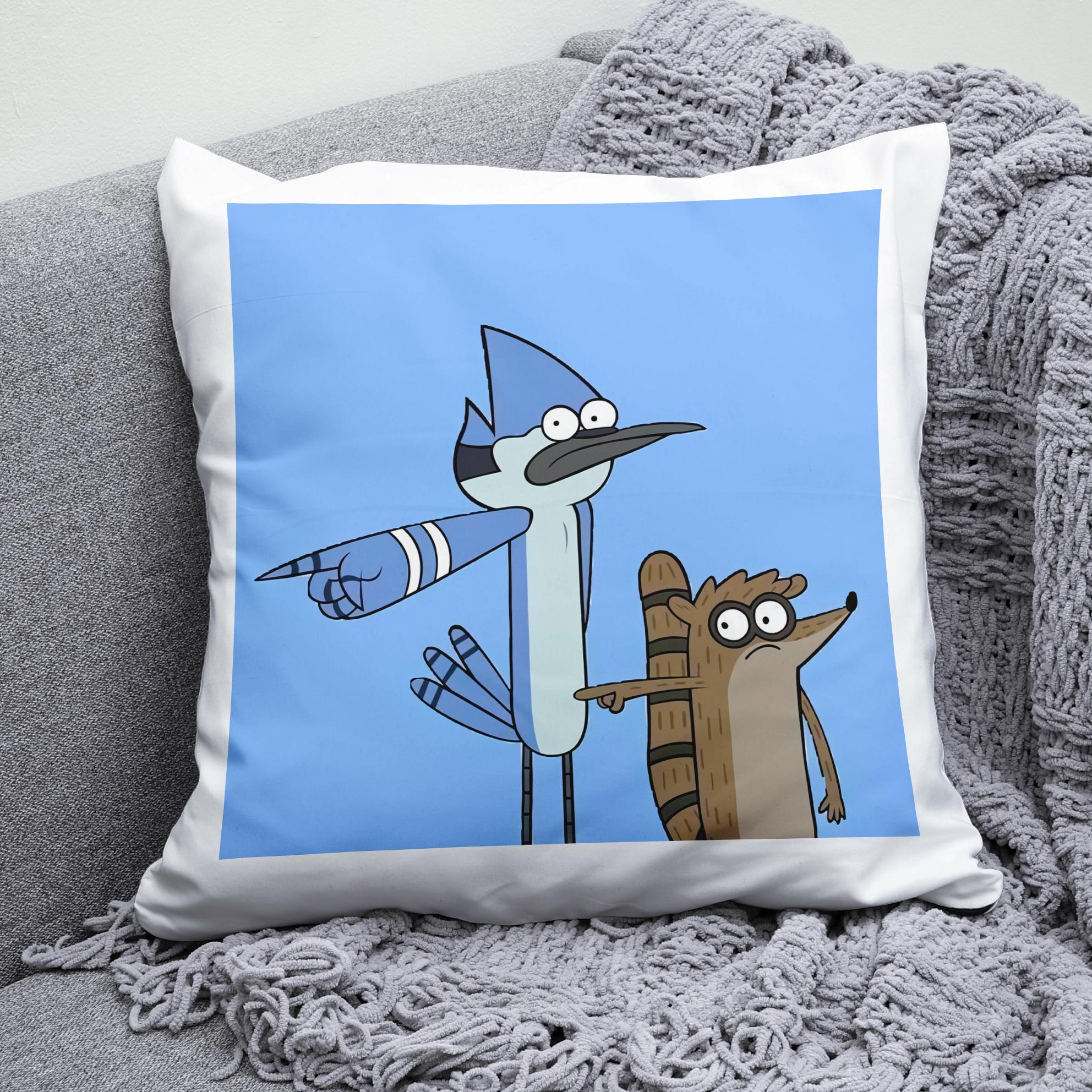 Плюшевая подушка квадрат с принтом Regular Show