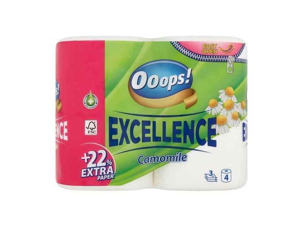 Туалетная бумага Ooops! 4 шт. 3 слоя Еxcellence Kamilla (969000)