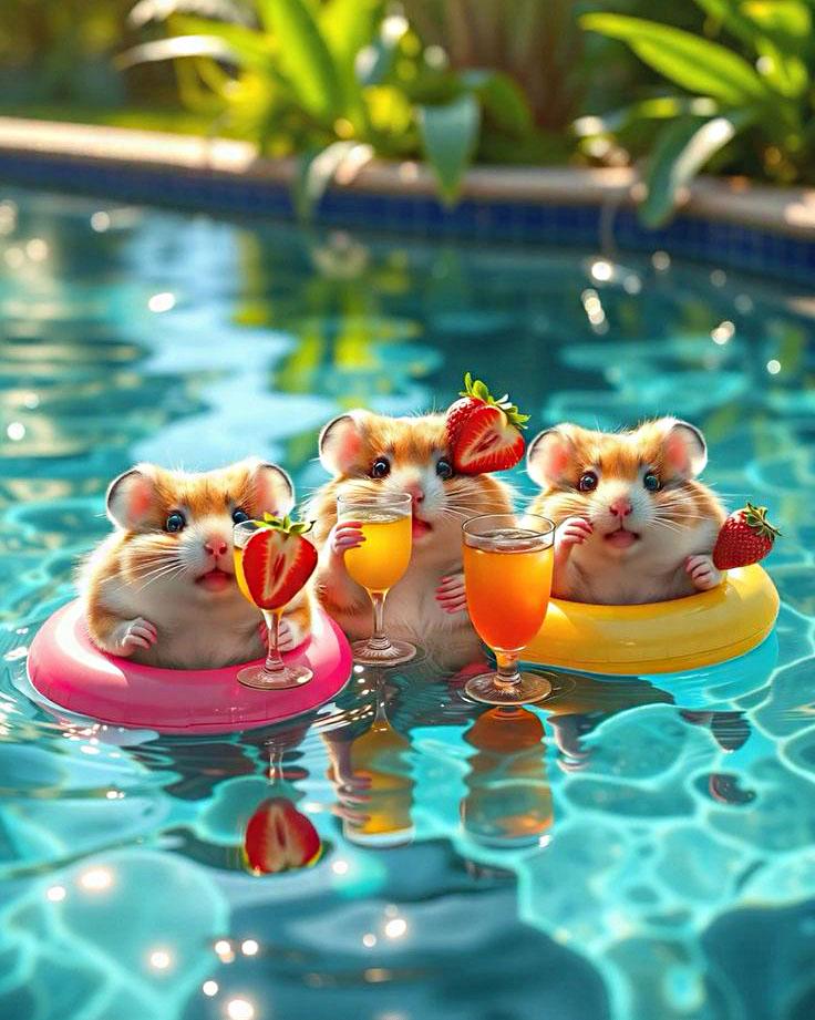 Алмазна мозаїка MY-Art Хом'ячки на відпочинку на підрамнику круглі алмази 40х50 см (AR-3287)