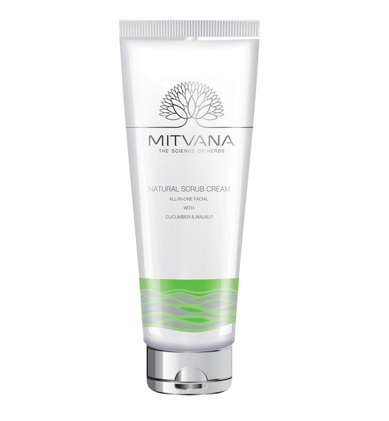 Скраб-крем для обличчя Mitvana Natural Scrub Cream with Cucumber & Walnut 100 мл (8908002915532) - фото 1