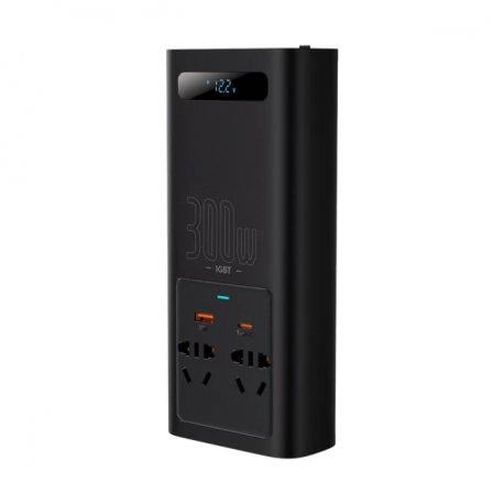 Автомобильный инвертор BASEUS IGBT Power Inverter 300W 220V CN/EU Black (CGNB010101) - фото 2