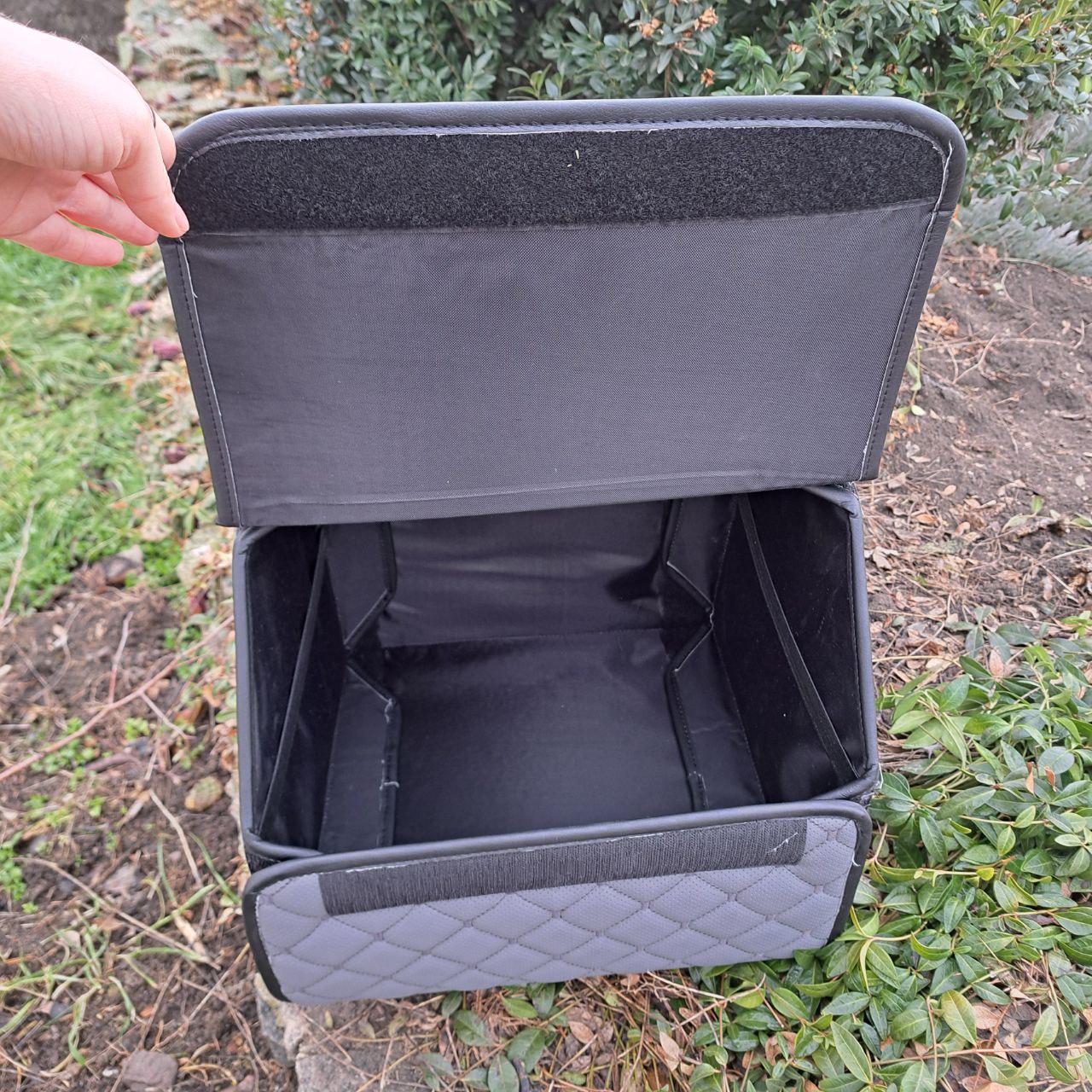 Органайзер автомобильный в багажник с перфорированной эко-кожи S 35x30x30 см Светло-серый (b5680e5a) - фото 4 Органайзер автомобильный в багажник с перфорированной эко-кожи S 35x30x30 см Светло-серый (b5680e5a) - фото 4