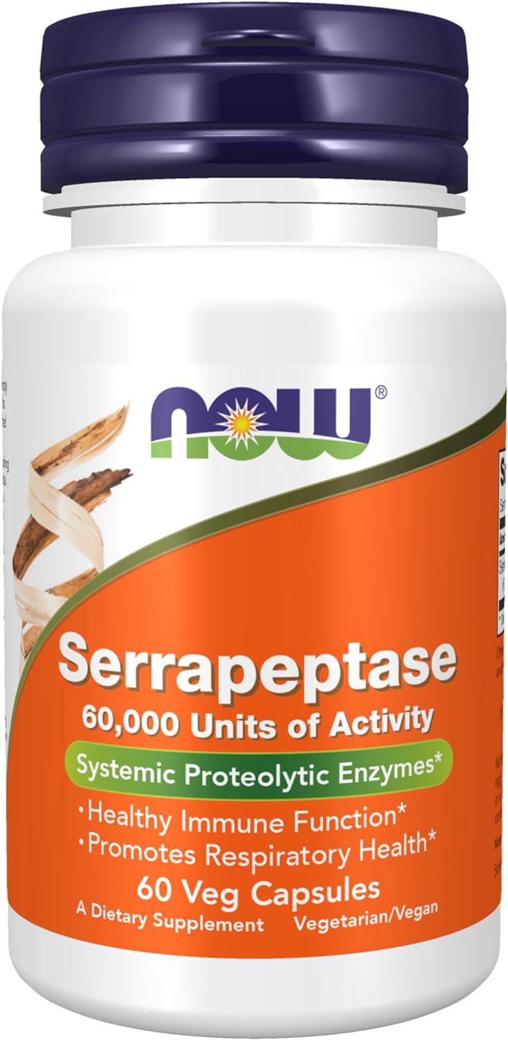 Серрапептаза Now Serrapeptase, 60 вег. капс.