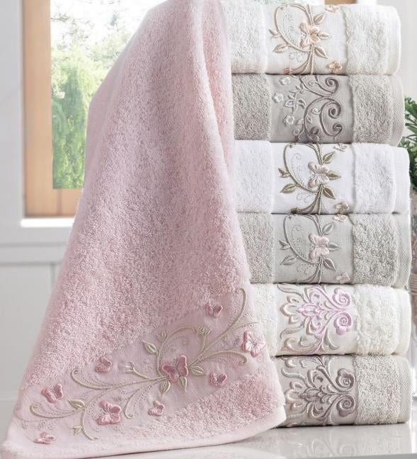 Набор полотенец Pupilla Eva 3D с вышивкой 6 шт. 70х140 см