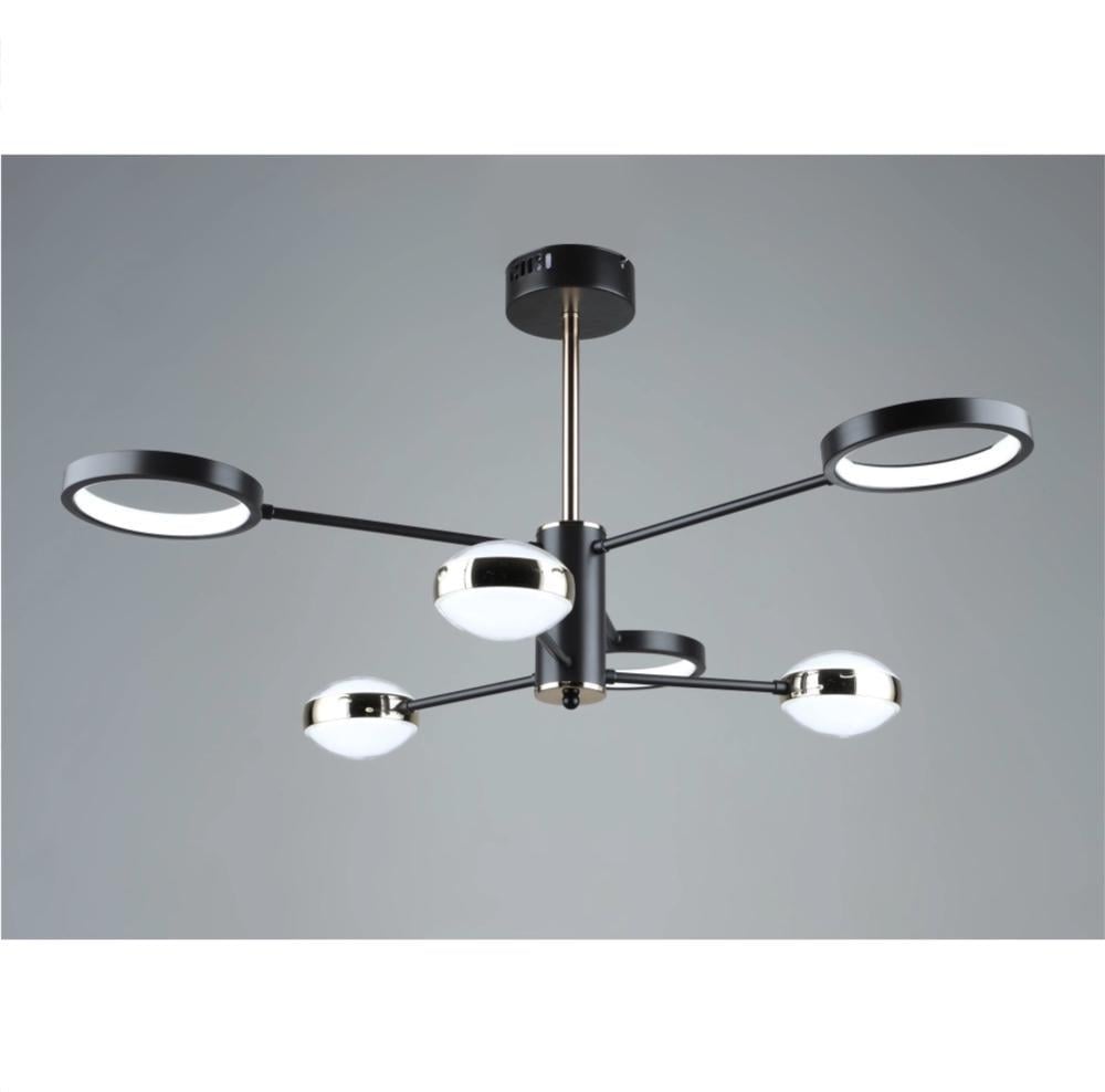 LED-люстра потолочная Sirius 51W с круглыми плафонами 3000/6500К IP20 B YH872/3+3 Черно-золотой (28687291)