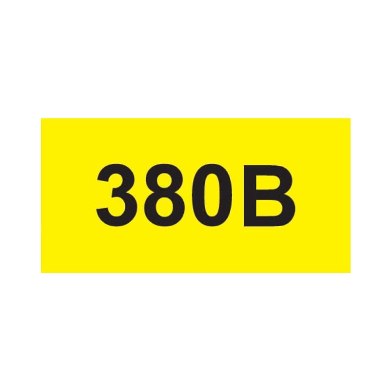 Етикетка самоклеюча АСКО знак 380В 38x90 мм на аркуші 30 шт. Жовтий (SES030171)