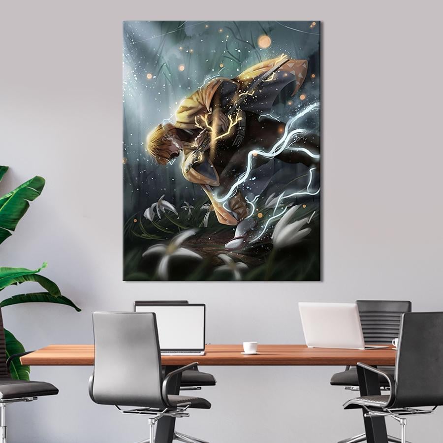 Настенний декор Дзэницу Агацума из аниме Клинок рассекающий демонов 107x80 см (YA-117)