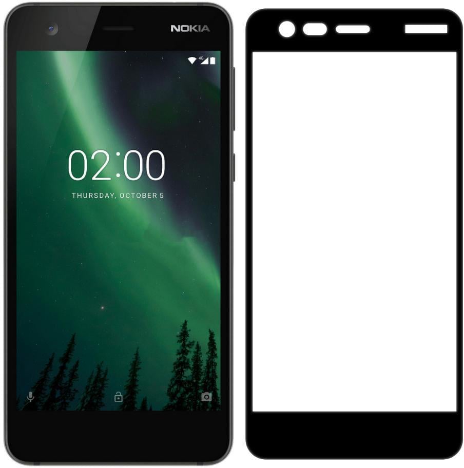 5D стекло Nokia 2 (Защитное Full Glue) Black (08768-2B)