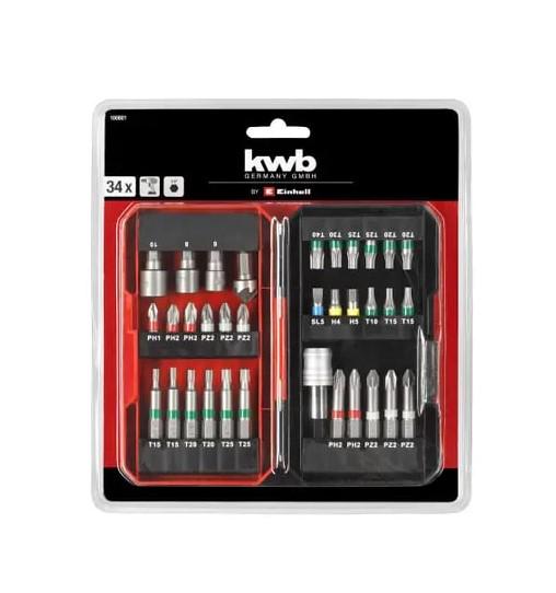 Набір біт Einhell KWB хвостовик 1/4 3 шт. SL/PH/PZ/H/T 25/50 мм у кейсі 34 шт. (108801) - фото 5