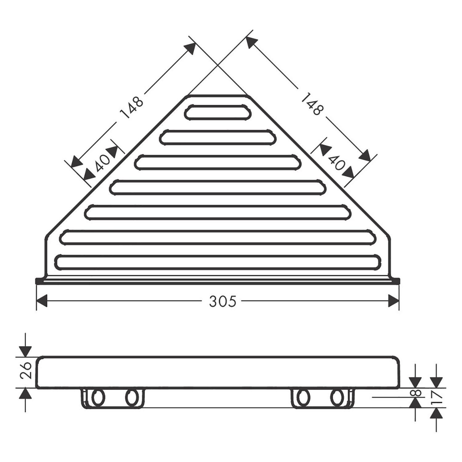 Полка настенная металлическая Hansgrohe AddStoris 41741700 Белый (124822) - фото 2