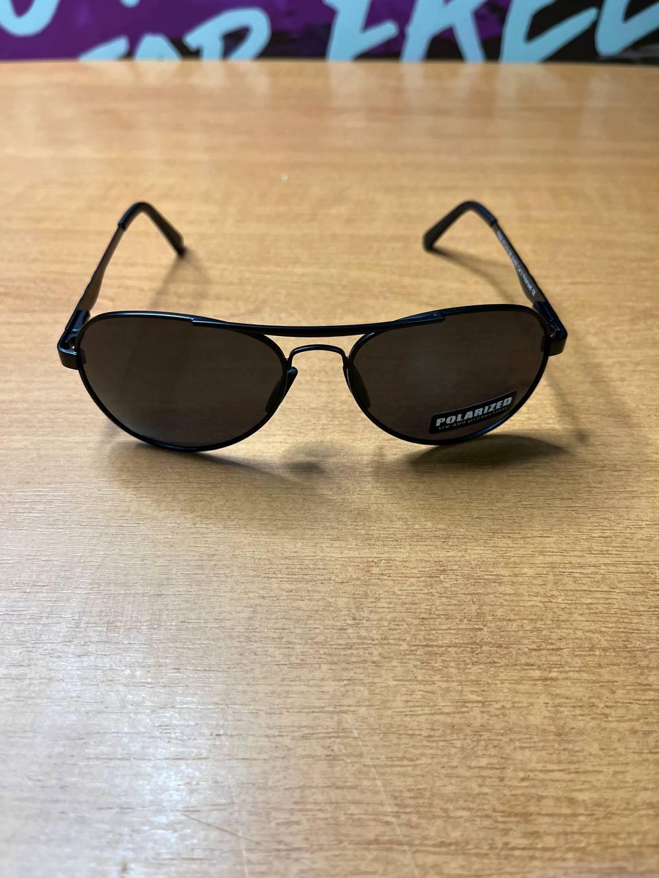 Сонцезахисні окуляри чоловічі Polaroid Aviator Matte Black поляризаційні антиблікові крапля матові димчаті (6de07a53) - фото 4