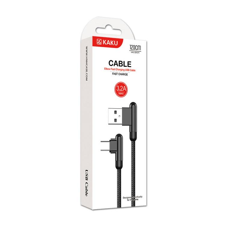 Угловой кабель Kaku KSC-125 USB MicroUSB 1.2 м Black (1083008007)