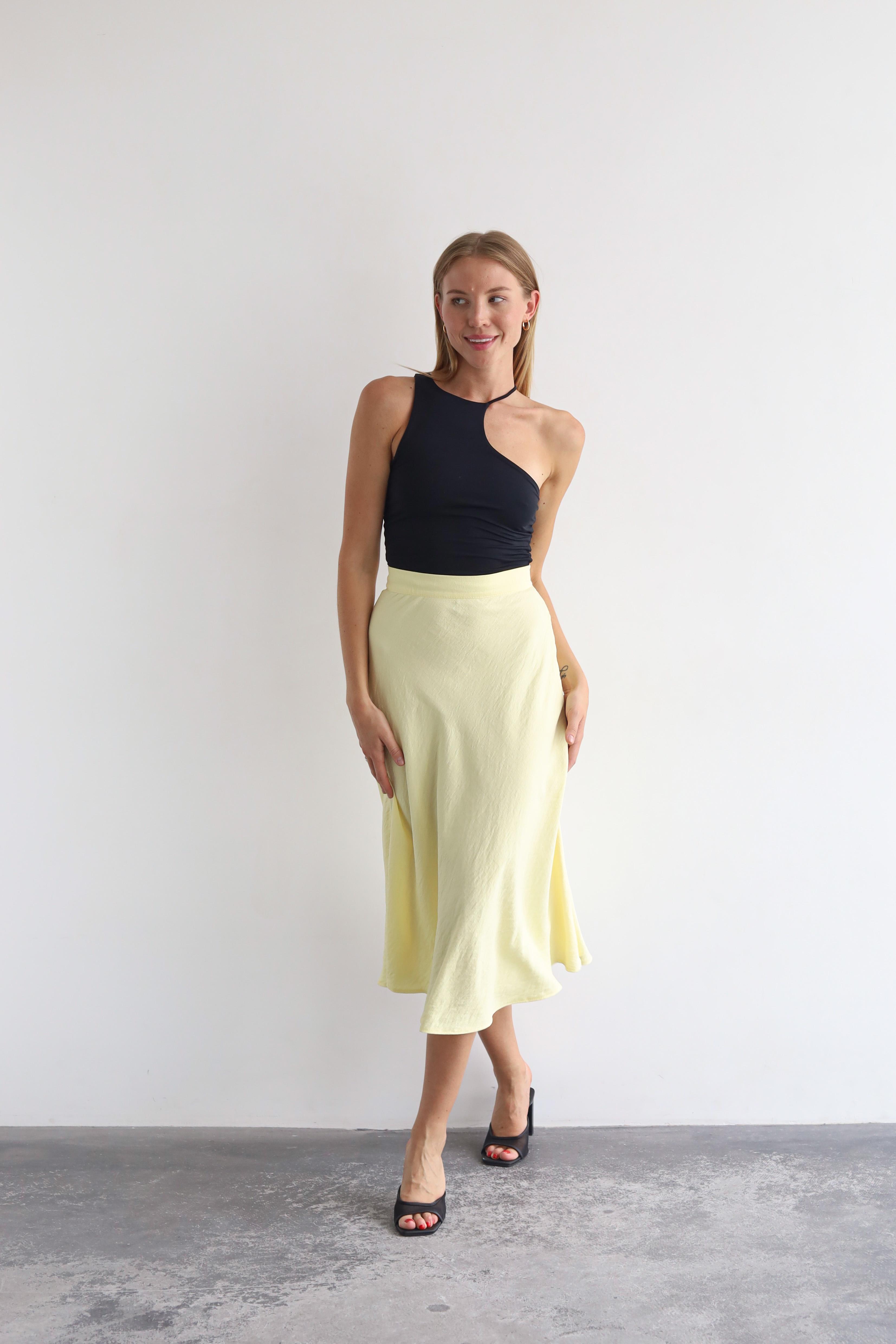 Спідниця-трапеція міді Дика Спідниця XS Жовтий (3025) - фото 4 Спідниця-трапеція міді Дика Спідниця XS Жовтий (3025) - фото 4