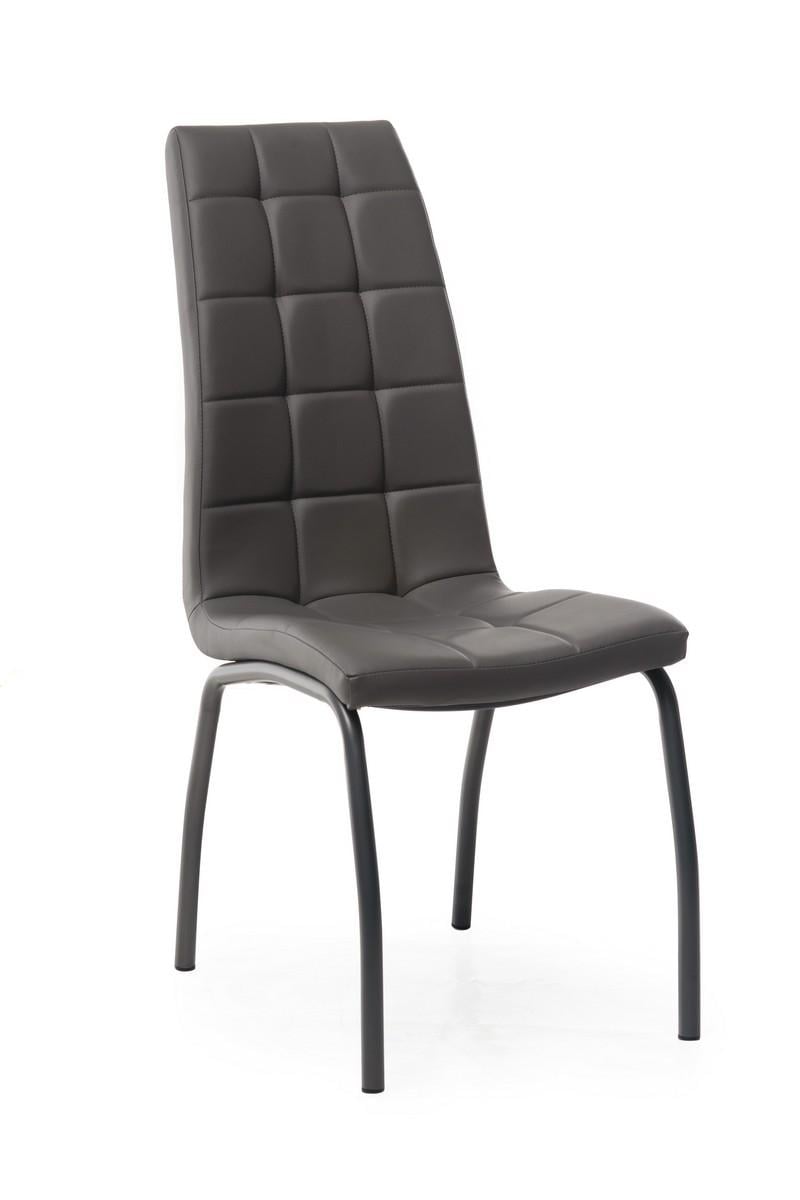 Стул обеденный Vetro Mebel металл крашеный кожзаменитель N-70 Серый
