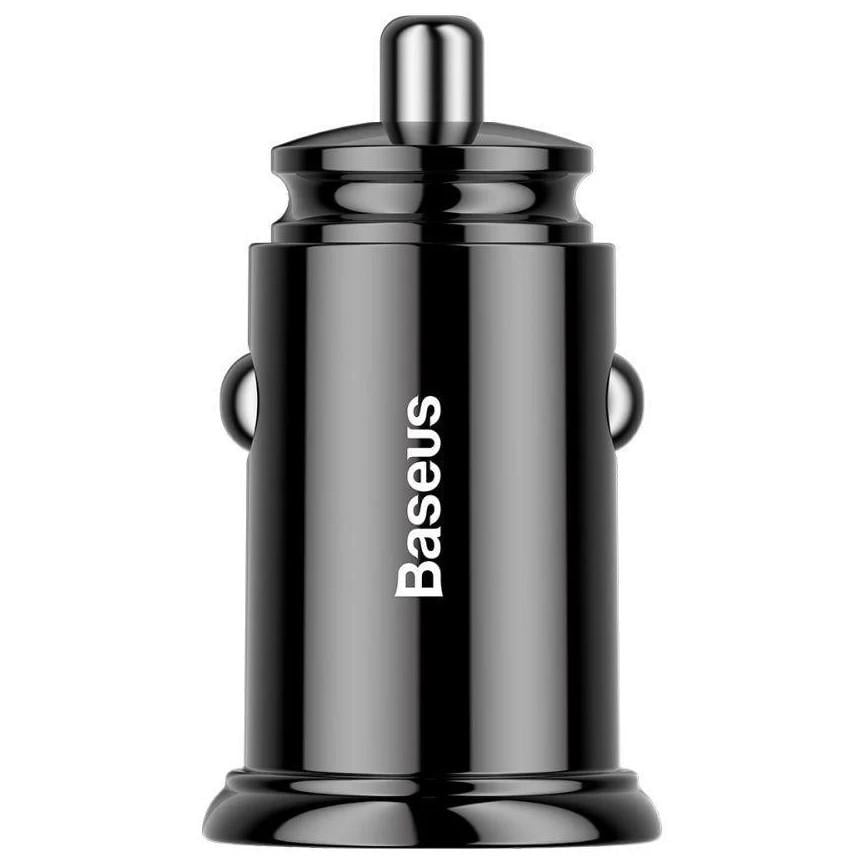 Автомобільний зарядний пристрій BASEUS Circular Plastic PD3.0 QC 4.0/30W USB/Type-C CCALL-YS Чорний (00000031860_2)