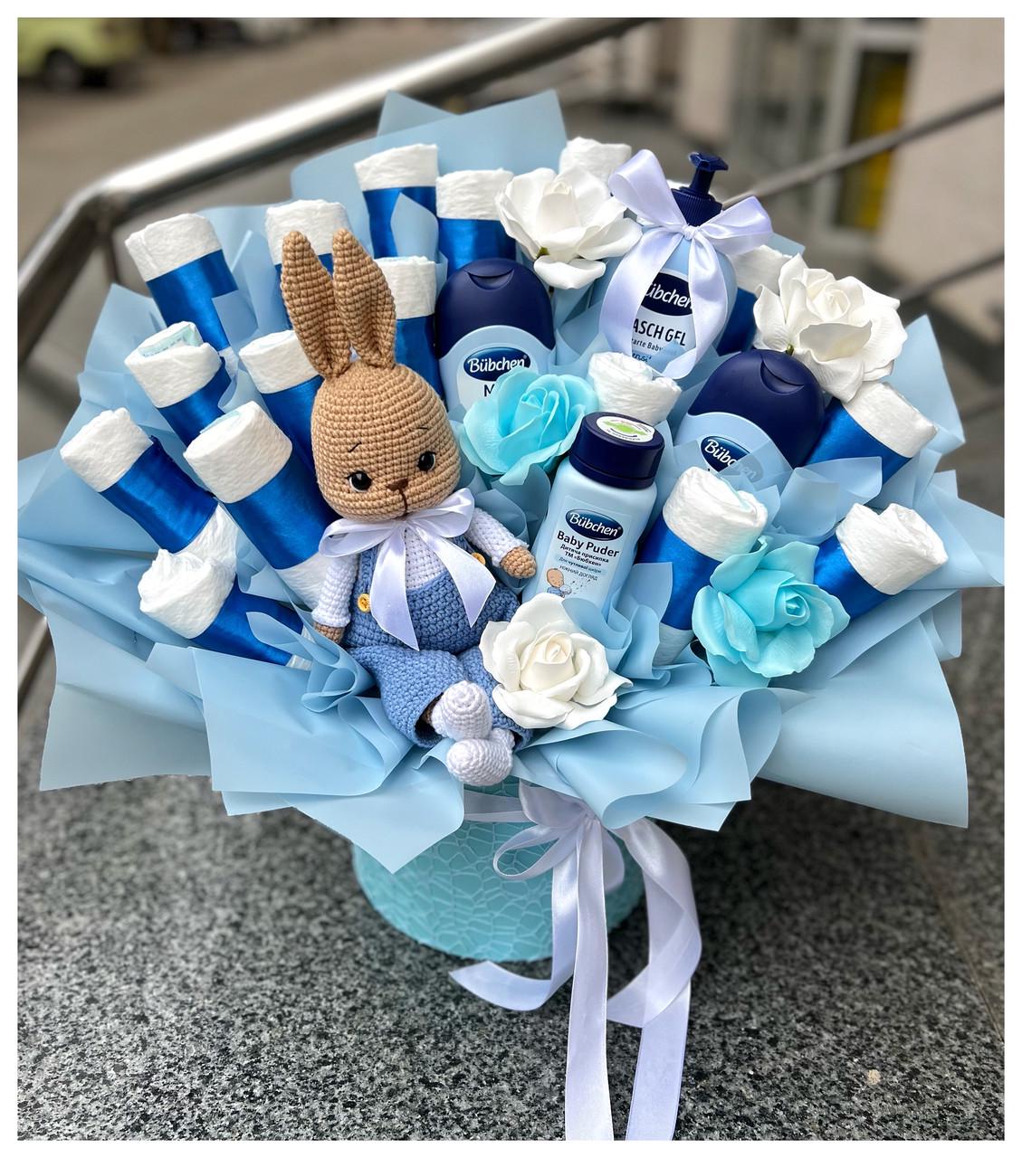 Букет з памперсів та дитячої косметики на виписку з пологового будинку Блакитний (2178008105) - фото 9 Букет з памперсів та дитячої косметики на виписку з пологового будинку Блакитний (2178008105) - фото 9