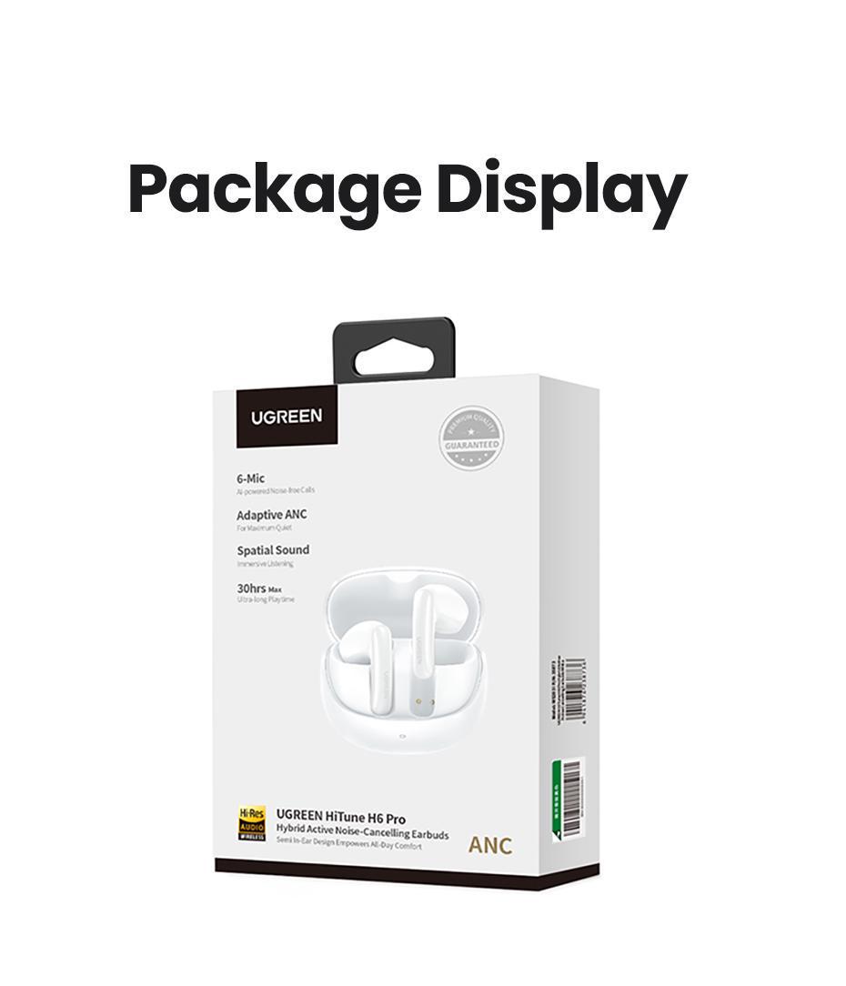 Навушники бездротові UGREEN TWS ANC Hi-Res Audio LDAC 6 мікрофонів ENC Bluetooth 5.3 до 30 год Білий (35873) - фото 16 Навушники бездротові UGREEN TWS ANC Hi-Res Audio LDAC 6 мікрофонів ENC Bluetooth 5.3 до 30 год Білий (35873) - фото 16