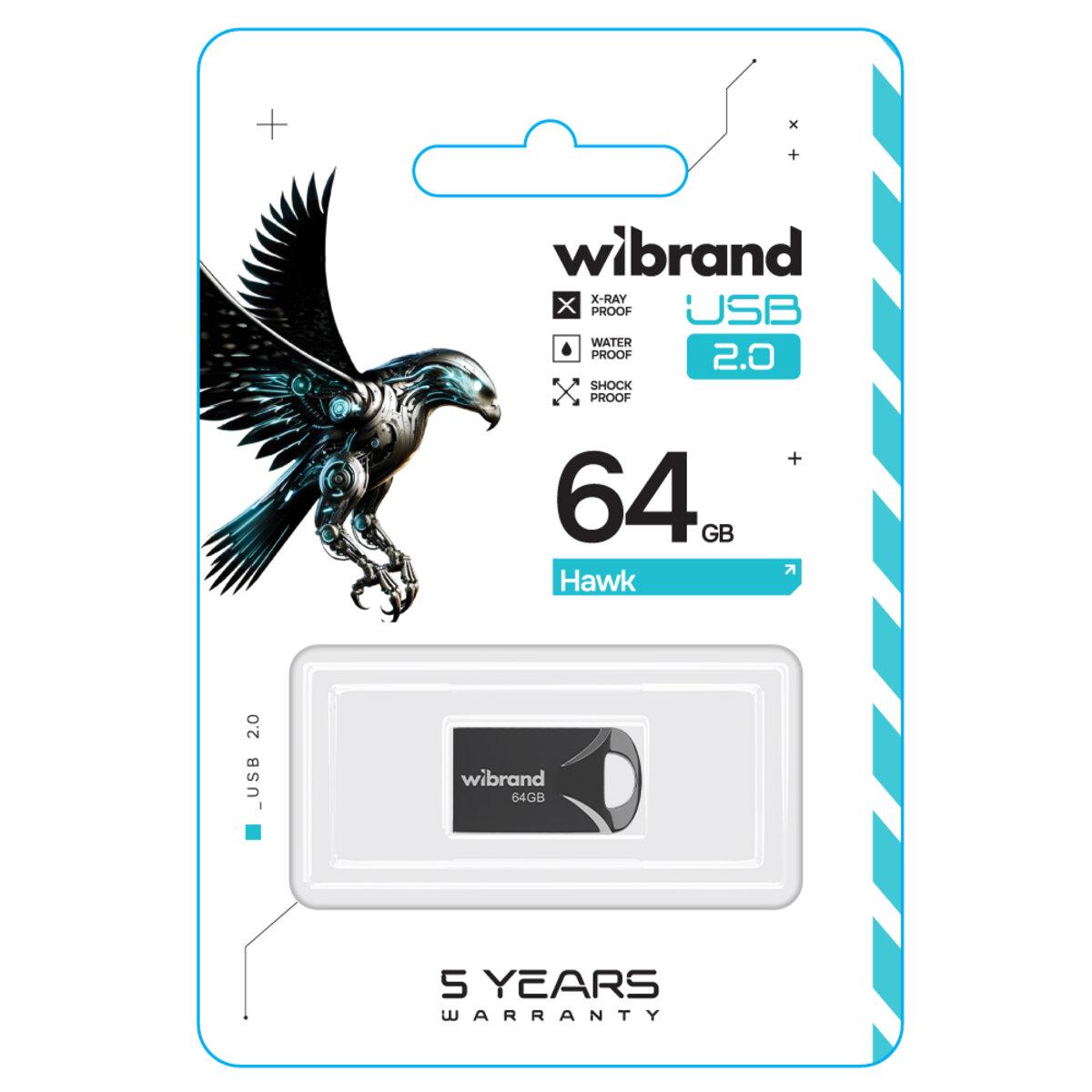 Флеш-пам'ять USB моноблок Flash Wibrand USB 2.0 Hawk 64 Gb WI2.0/HA64M1B Black (602070) Флеш-пам'ять USB моноблок Flash Wibrand USB 2.0 Hawk 64 Gb WI2.0/HA64M1B Black (602070)