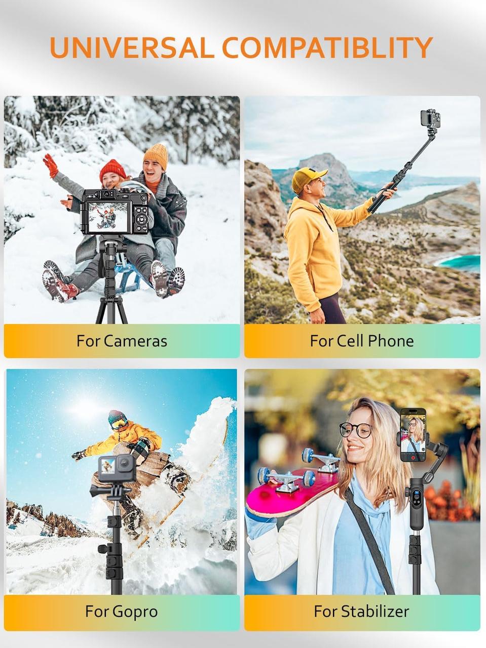 Штатив для камери AOCHUAN Tripod 1,7 м Complete Camera for Smartphones Camera Gimbal Stabilizers - фото 7 Штатив для камери AOCHUAN Tripod 1,7 м Complete Camera for Smartphones Camera Gimbal Stabilizers - фото 7
