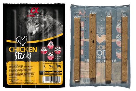 Ласощі для собак Alpha Spirit Dog Sticks Chicken беззернові з куркою стики x16 160 г - фото 2 Ласощі для собак Alpha Spirit Dog Sticks Chicken беззернові з куркою стики x16 160 г - фото 2