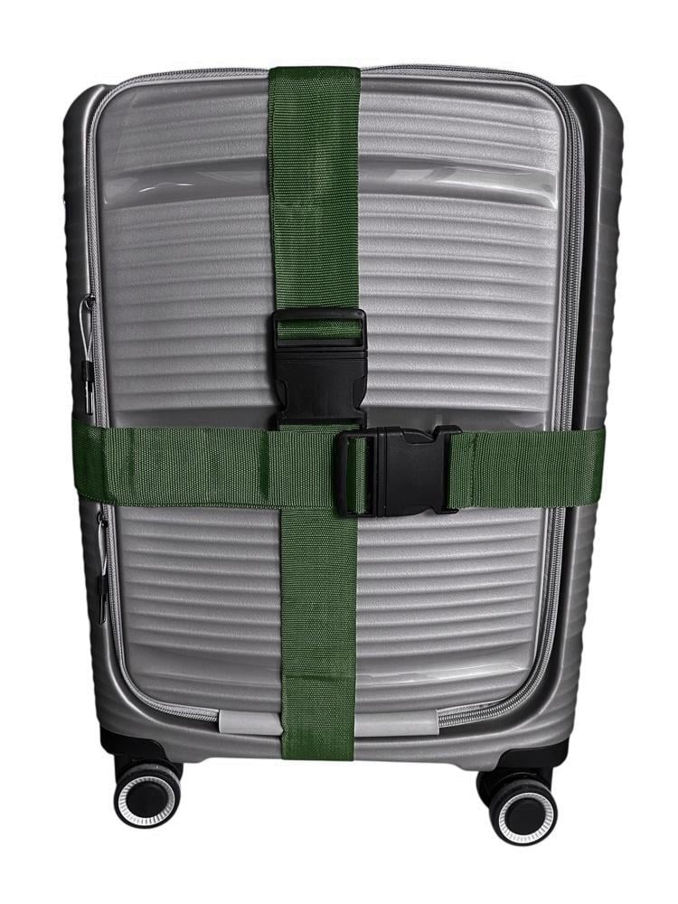 Ремень багажный универсальный усиленный для чемодана 160х5 см Темно-зеленый