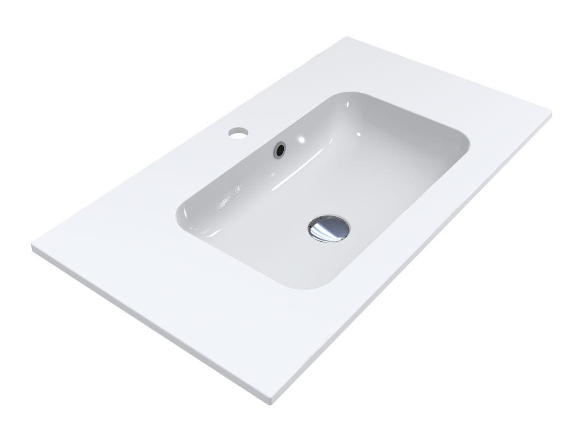 Умивальник Miraggio DELLA 800 з литого мармуру глянсовий Білий (83876)