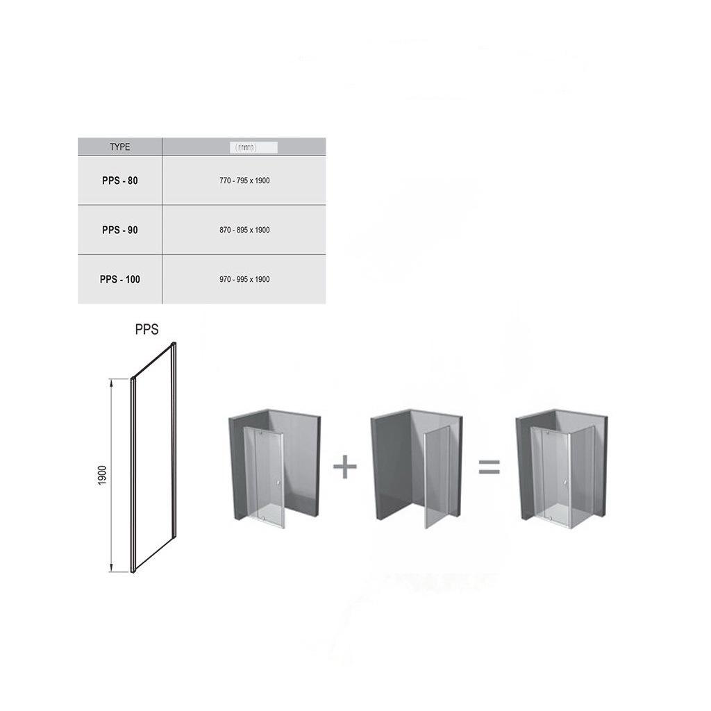 Душова стінка Ravak Pivot PPS 90G70300Z1 90x190 см профиль Чорний (93853) - фото 2 Душова стінка Ravak Pivot PPS 90G70300Z1 90x190 см профиль Чорний (93853) - фото 2