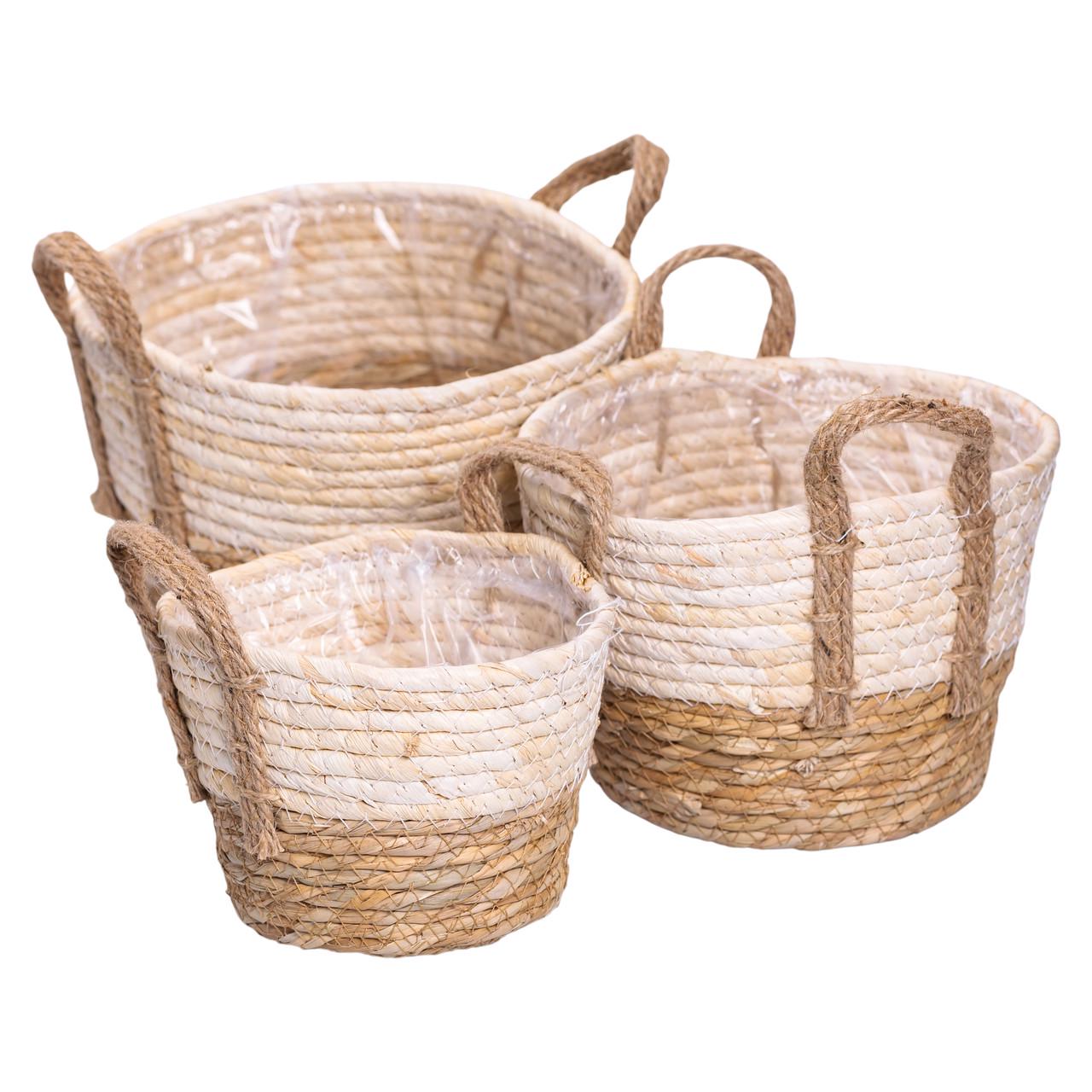 Набор корзин плетеных 3 шт. 1,5/2/3 л (HP-41-8) Набор корзин плетеных 3 шт. 1,5/2/3 л (HP-41-8)