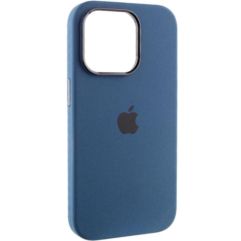 Противоударный чехол Silicone Case Metal Buttons (AA) для Apple iPhone 13 Pro (6.1") Синий / StromBlue - фото 1