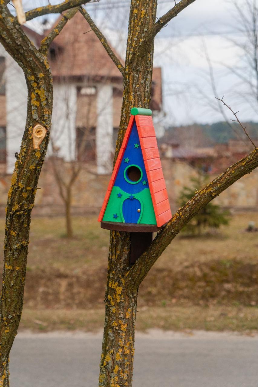 Дом для птиц Андромеда из древесины 325х290х210 мм Арбуз Красный - фото 2