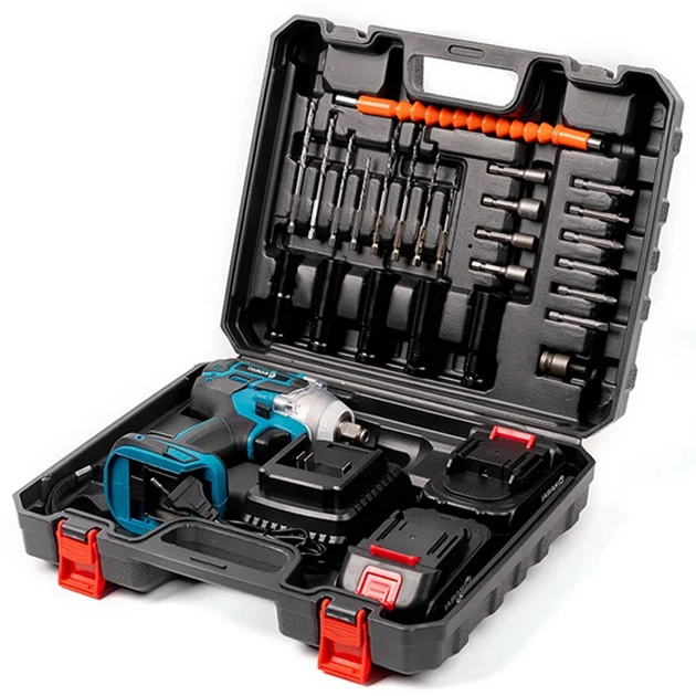 Гайковерт акумуляторний з набором інструментів та 2 АКБ (612371)