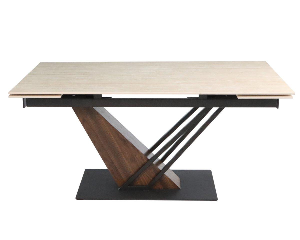 Стол Intarsio FERNANDO CERAMIC 160/220x90 Травертин матовый/Темный орех (28710911) - фото 4 Стол Intarsio FERNANDO CERAMIC 160/220x90 Травертин матовый/Темный орех (28710911) - фото 4