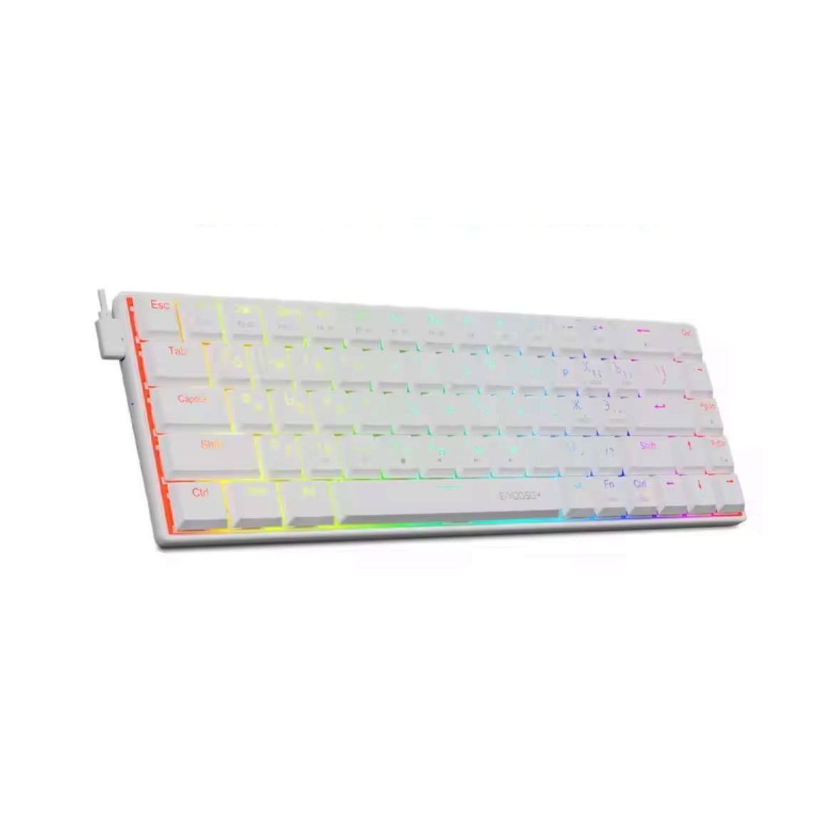 Клавіатура механічна ігрова E-YOOSO A68 RGB Mini Slim дротова USB з Red Switch Білий (2335528724) - фото 1