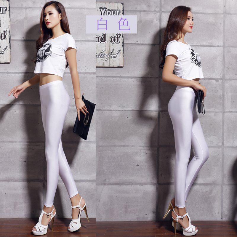 Лосины блестящие женские one size Белый (29351) - фото 7