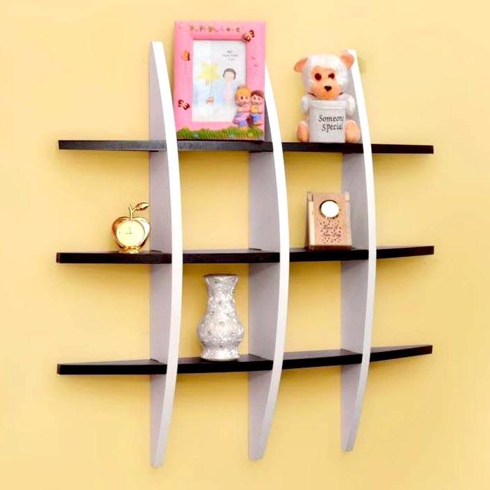 Полка книжная настенная из дерева Обладатель Венге/Зефир (КПГ-00171220)