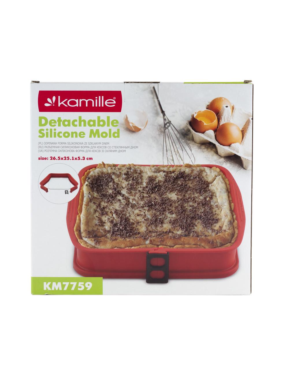 Форма силіконова квадратна 26,5х25,1х5,3 см зі скляним дном - фото 6 Форма силіконова квадратна 26,5х25,1х5,3 см зі скляним дном - фото 6