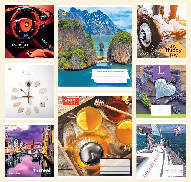 Зошити учнівські Тетрада Мікс 60ЛВ1 60 аркушів лінія 10 шт. в упаковці