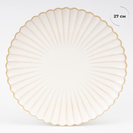 Блюдо керамическое Элеганс 27 см Белый (90866) - фото 3