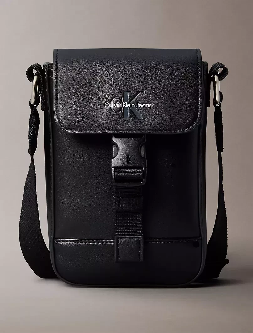 Мужская сумка через плечо Calvin Klein Monogram Logo Flap Phone Черный (2498599849)