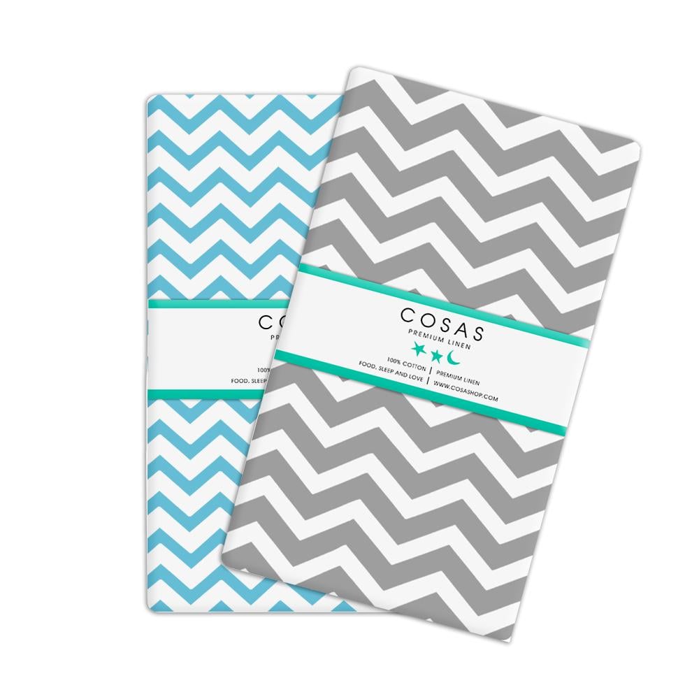 Набір простирадл Cosas Zigzag Blue Zigzag Grey 155х240 см 2 шт. (4822052024089)