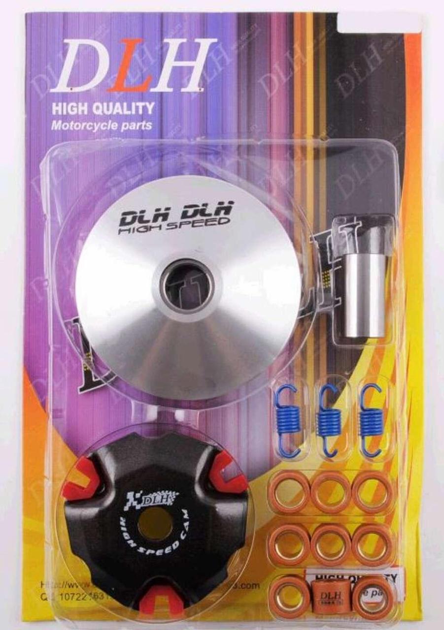 Вариатор передний тюнинг DLH 4T GY6 50 спорт Ø 89 мм/ролики латунь 9 шт. палец Ø 20 мм/пружины сцепления (2177146754)