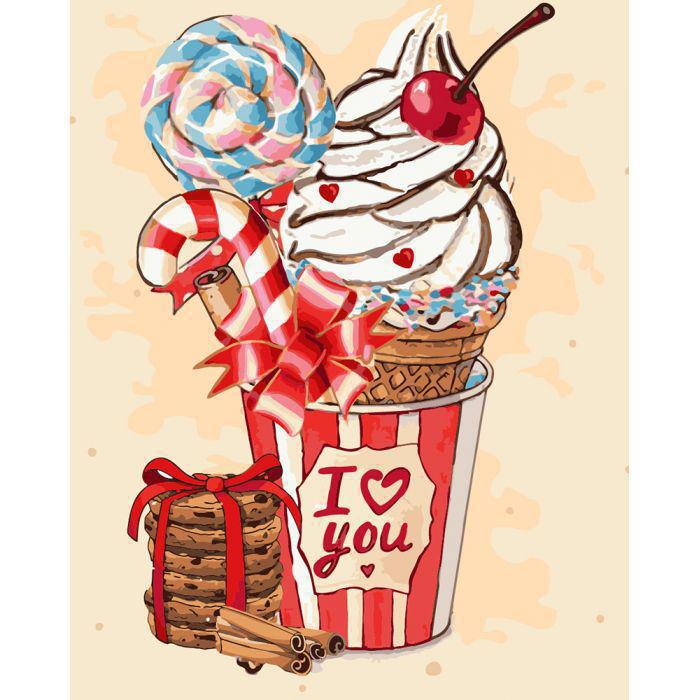 Картина по номерам Идейка Вишневое мороженко 40x50 см (skl-КНО5520)