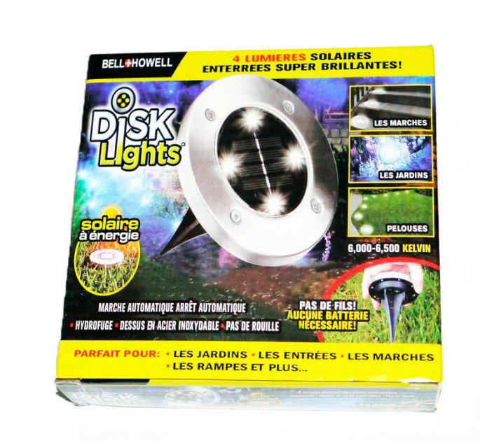 Светильник уличный Bell Howell Disk lights 4 led на солнечной батарее - фото 4