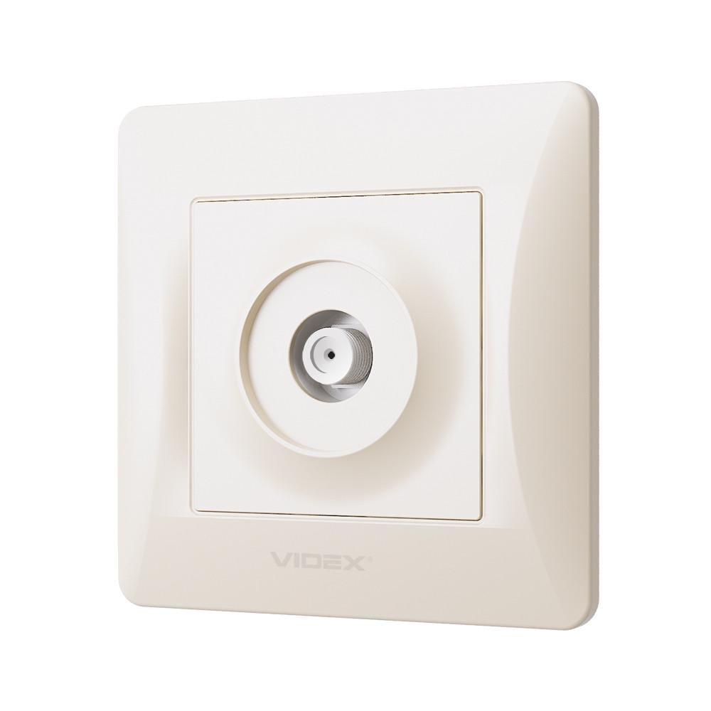 Розетка SAT Videx Binera одинарная спутниковая Кремовый
